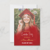 Invitation Classe De Graduation Red Boho De 2024 (Devant)