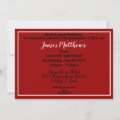 Invitation Classe de Graduation Rouge de 2019 Simplistic Chic (Dos)