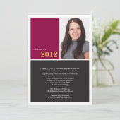 Invitation Classe de graduation rouge simple moderne (Debout devant)