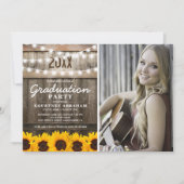 Invitation Classe de graduation Rustic Sunflower Photo de 202 (Devant)