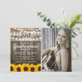 Invitation Classe de graduation Rustic Sunflower Photo de 202 (Debout devant)