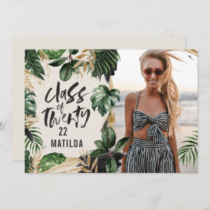 Invitation Classe de graduation tropicale de 2022 photo moder