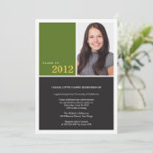 Invitation Classe de graduation verte simple et moderne (Debout devant)