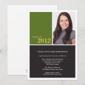 Invitation Classe de graduation verte simple et moderne (Devant / Derrière)