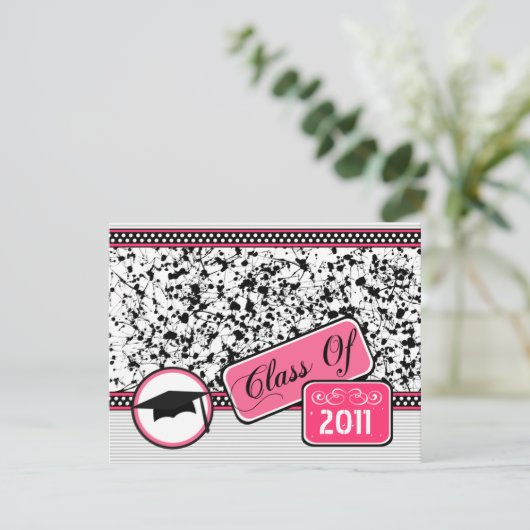 Invitation Classe De Graudation De 2011 Black Paint Splatter (Debout devant)