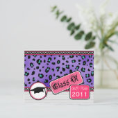 Invitation Classe De Graudation De 2011 Empreinte de léopard  (Debout devant)