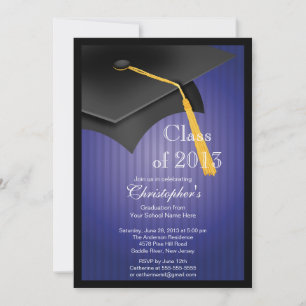 Invitation Classe de la Black Grad Casquette Grad Party 2013