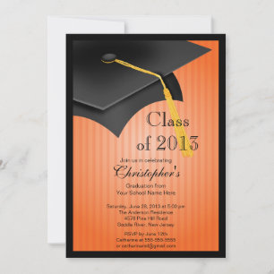 Invitation Classe de la Black Grad Casquette Grad Party 2013