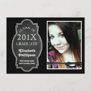 Invitation Classe de la plaque Chalkboard 2013 avec photo