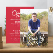 Invitation Classe de l'année Script avec Graduation Photo