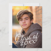 Invitation Classe de l'année Script avec Graduation Photo (Devant)