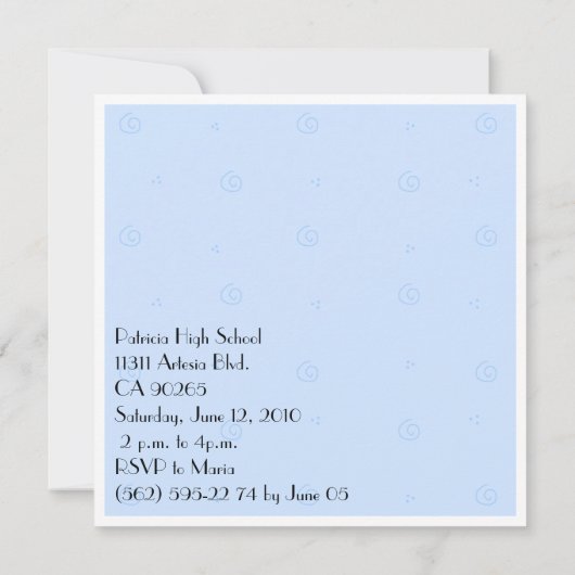 Invitation Classe de l'invitation 2010 (Dos)