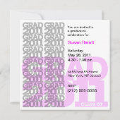 Invitation Classe De L'Invitation Du Parti De La Diplôme De 2 (Dos)