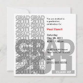 Invitation Classe De L'Invitation Du Parti De La Diplôme De 2 (Dos)