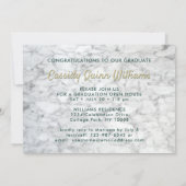 Invitation Classe de marbre vert et or Année d'obtention du d (Dos)