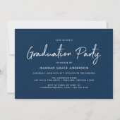 Invitation Classe de marine de script moderne de 2025 Graduat (Dos)