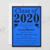 Invitation Classe de Noir Bleu de 2024 Graduation Photo (Devant)