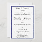 Invitation Classe de Parties scintillant Bleue Marine de 2025 (Dos)