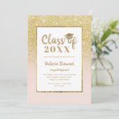 Invitation Classe de parties scintillant d'or chic moderne de (Debout devant)