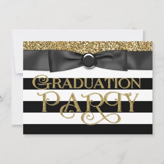 Invitation Classe de Parties scintillant d'or de 2015 Graduat (Devant)