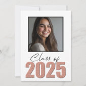 Invitation Classe de Parties scintillant d'or rose de 2025 Ph (Devant)