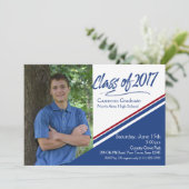 Invitation Classe de photo 2017 manuscrite bleu et rouge (Debout devant)