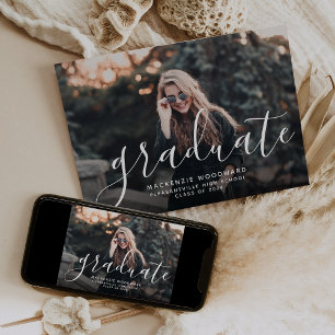 Invitation Classe de photo de 2024 White Overlay Graduation P