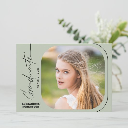 Invitation Classe de photo de script moderne de 2025 Graduati (Debout devant)