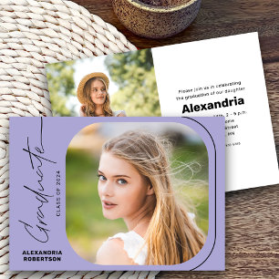 Invitation Classe de photo de script moderne de 2025 Graduati