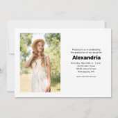 Invitation Classe de photo de script moderne de 2025 Graduati (Dos)