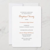 Invitation Classe de photo moderne Faux Bronz 2025 (Dos)