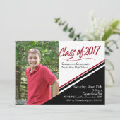 Invitation Classe de photo noir et rouge 2017 manuscrite (Debout devant)