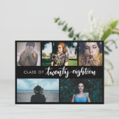 Invitation Classe de photo pipe% moderne du diplômé cinq de (Debout devant)