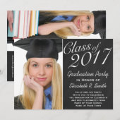 Invitation Classe de portrait de tableau noir du Parti de gra (Devant / Derrière)