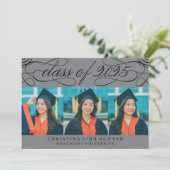 INVITATION CLASSE DE SCRIPT ÉLÉGANTE DE DIPLÔME PHOTO 2025 (Debout devant)