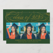 INVITATION CLASSE DE SCRIPT ÉLÉGANTE DE DIPLÔME PHOTO 2025 (Devant / Derrière)