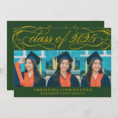 INVITATION CLASSE DE SCRIPT ÉLÉGANTE DE DIPLÔME PHOTO 2025 (Devant / Derrière)
