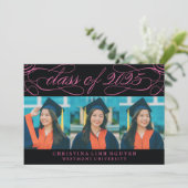 INVITATION CLASSE DE SCRIPT ÉLÉGANTE DE DIPLÔME PHOTO 2025 (Debout devant)