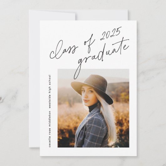 Invitation Classe de script moderne de 2025 - Diplôme photo (Devant)