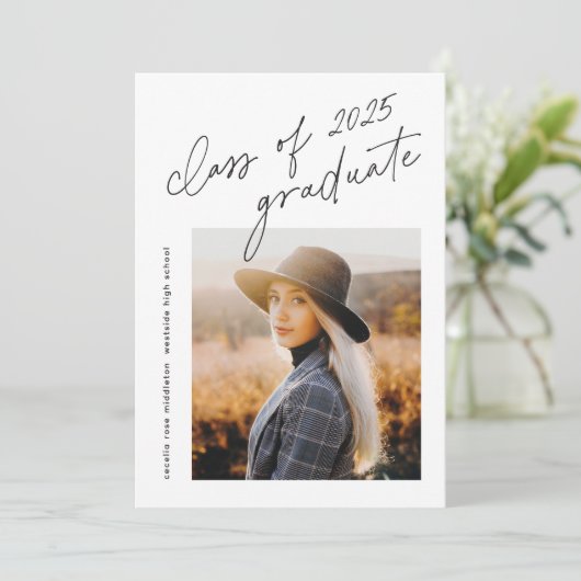 Invitation Classe de script moderne de 2025 - Diplôme photo (Debout devant)