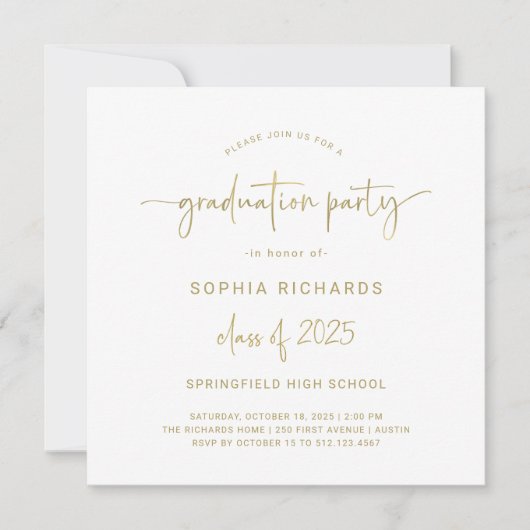 Invitation Classe de script moderne de 2025 Photo Graduation  (Devant)