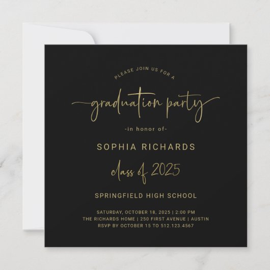 Invitation Classe de script moderne de 2025 Photo Graduation  (Devant)