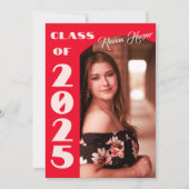 Invitation Classe De Script Retro Chic De 2025 Photo Grad Par (Devant)
