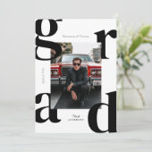 Invitation Classe de Typographie moderne & Bold de 2024 Gradu (Debout devant)