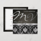 Invitation Classe d'élégance noir et argent de 2014 (Devant / Derrière)