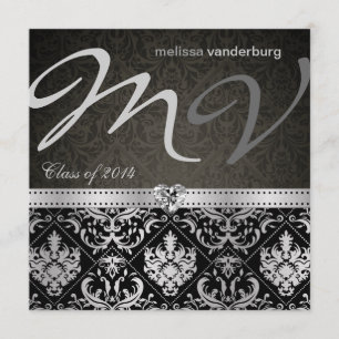 Invitation Classe d'élégance noir et argent de 2014