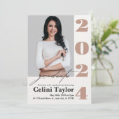 Invitation Classe d'invitation 2026 Black & White Photo Grad (Debout devant)