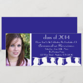 Invitation Classe D'Invitation De Diplôme (Silhouette Bleue) (Devant / Derrière)