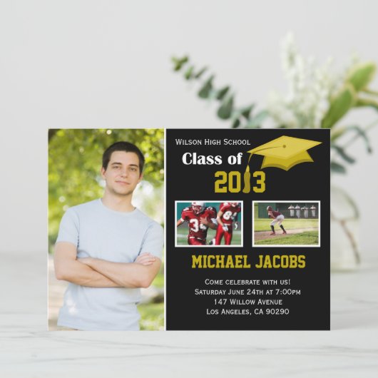 Invitation Classe d'invitation d'obtention du diplôme de l'or (Debout devant)