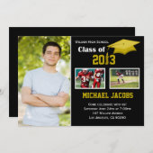 Invitation Classe d'invitation d'obtention du diplôme de l'or (Devant / Derrière)